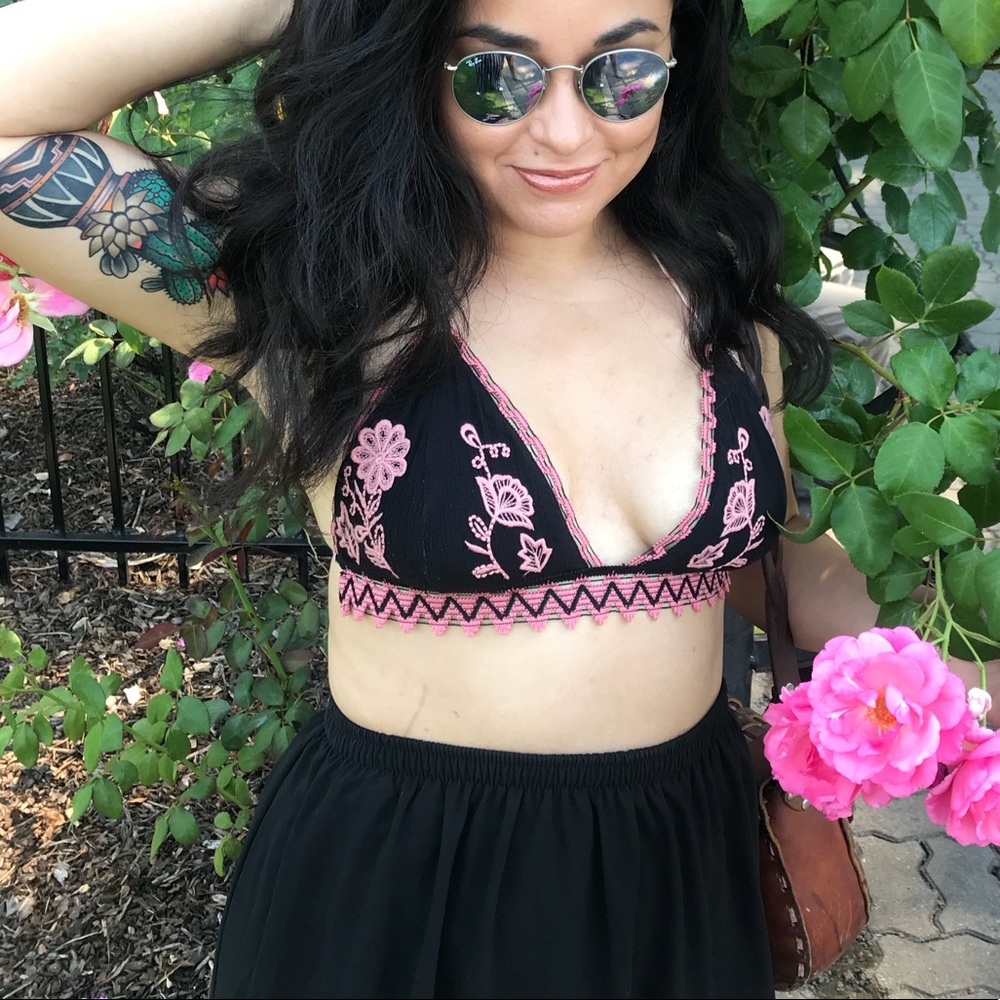 Embroidered Top Shop bralette